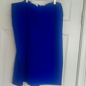 Plus size midi skirt, royal blue